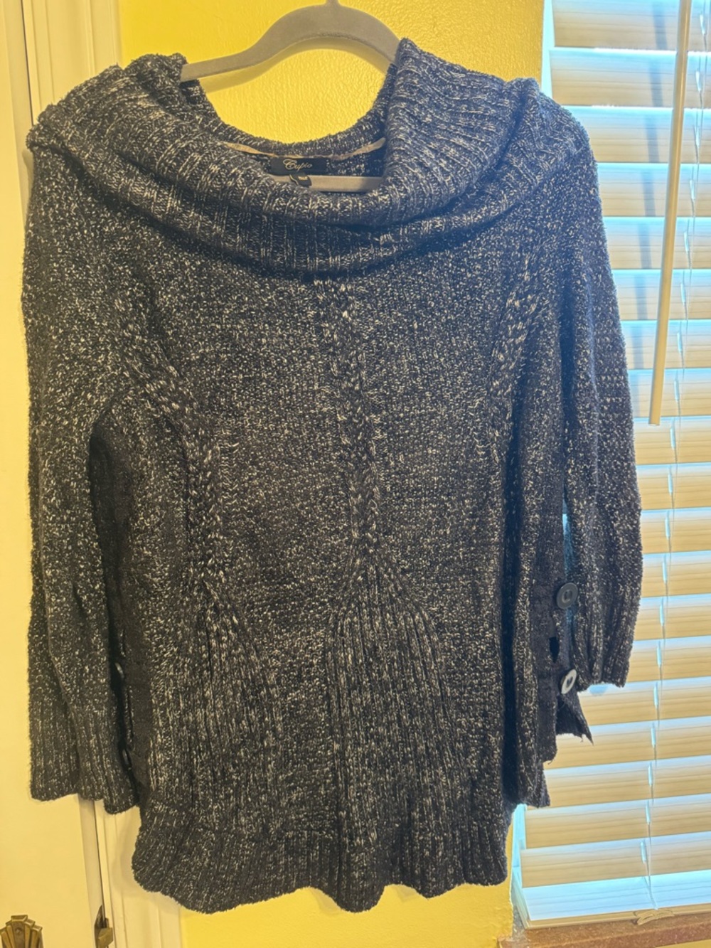 Cupio Charcoal Marled Cowl Neck Sweater